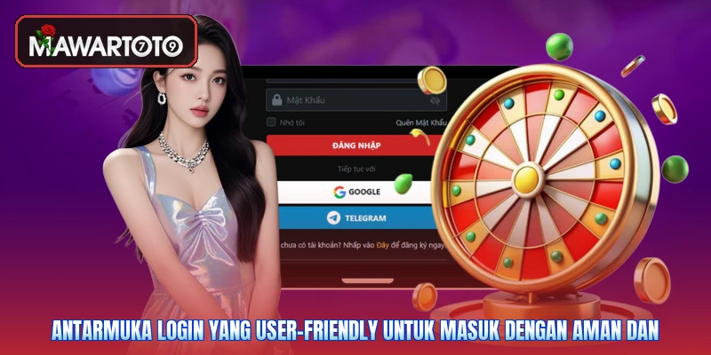 Antarmuka login yang user-friendly untuk masuk dengan aman dan
